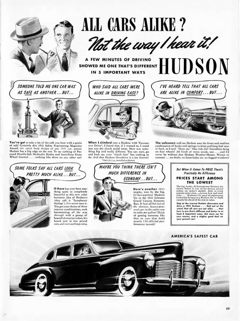 1941 Hudson Auto Advertising